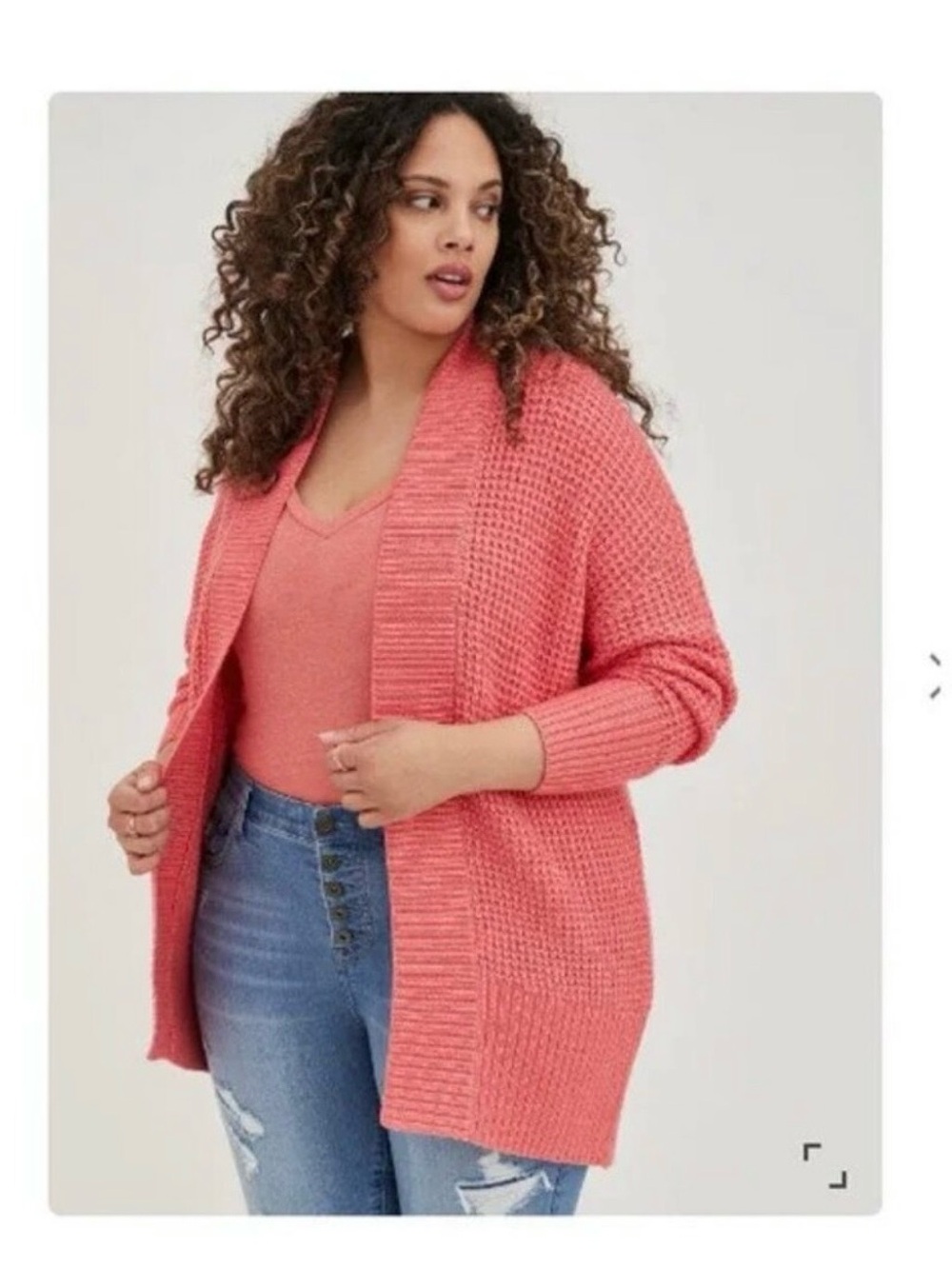 torrid NWT Coral Open-Front Chunky Knit Cardigan